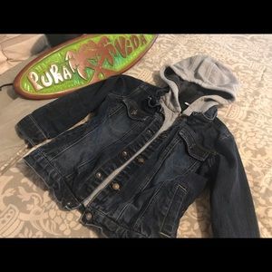 Jean jacket with hoodie VGUC